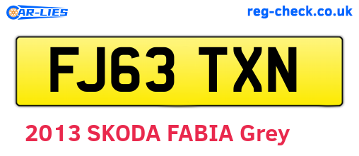 FJ63TXN are the vehicle registration plates.