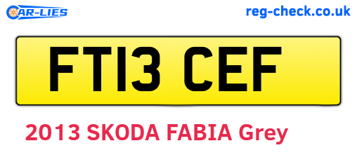 FT13CEF are the vehicle registration plates.