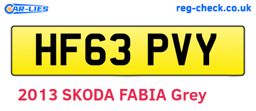 HF63PVY are the vehicle registration plates.