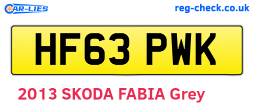 HF63PWK are the vehicle registration plates.