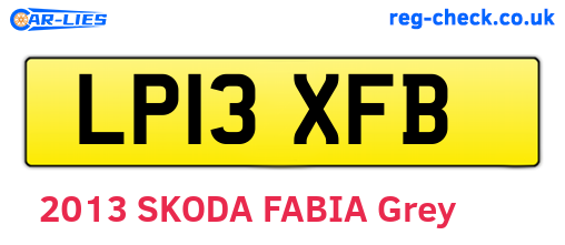 LP13XFB are the vehicle registration plates.