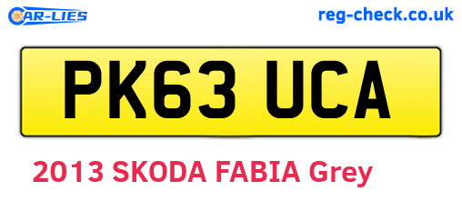 PK63UCA are the vehicle registration plates.