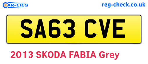 SA63CVE are the vehicle registration plates.