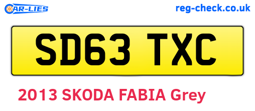 SD63TXC are the vehicle registration plates.