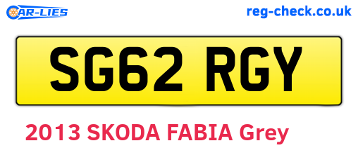 SG62RGY are the vehicle registration plates.