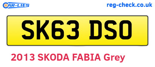 SK63DSO are the vehicle registration plates.