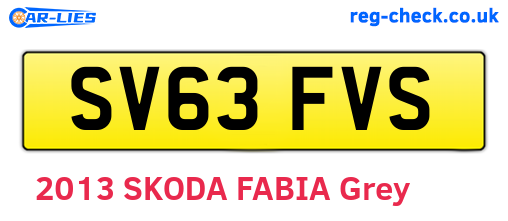 SV63FVS are the vehicle registration plates.