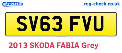 SV63FVU are the vehicle registration plates.