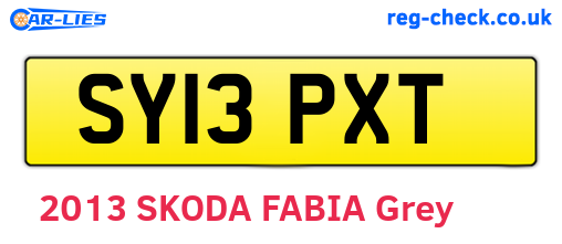 SY13PXT are the vehicle registration plates.