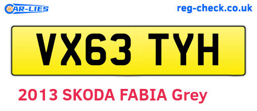 VX63TYH are the vehicle registration plates.