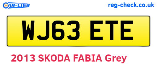 WJ63ETE are the vehicle registration plates.
