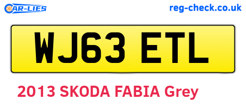 WJ63ETL are the vehicle registration plates.