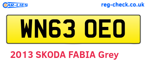 WN63OEO are the vehicle registration plates.