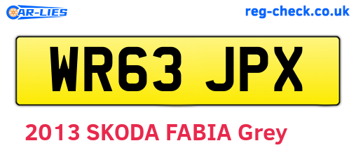 WR63JPX are the vehicle registration plates.