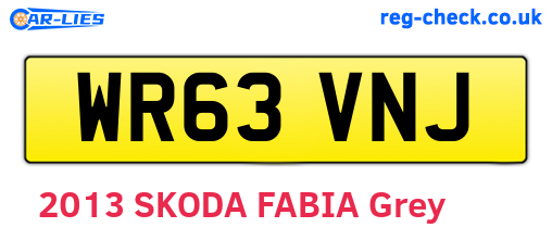 WR63VNJ are the vehicle registration plates.