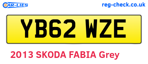 YB62WZE are the vehicle registration plates.