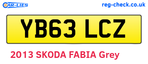 YB63LCZ are the vehicle registration plates.