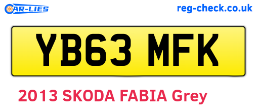 YB63MFK are the vehicle registration plates.