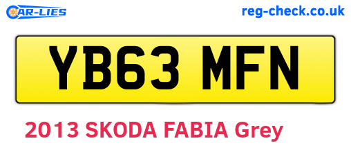 YB63MFN are the vehicle registration plates.