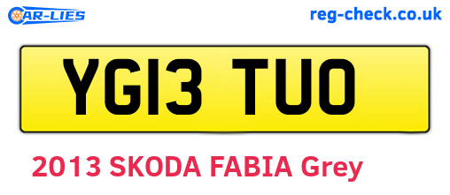 YG13TUO are the vehicle registration plates.