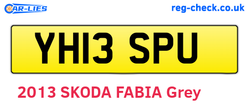 YH13SPU are the vehicle registration plates.