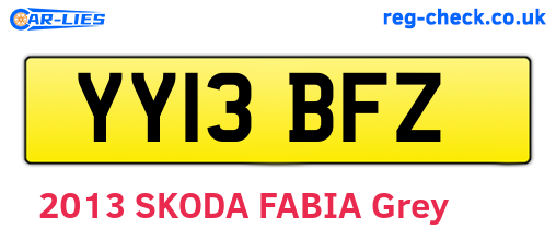YY13BFZ are the vehicle registration plates.