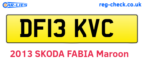 DF13KVC are the vehicle registration plates.
