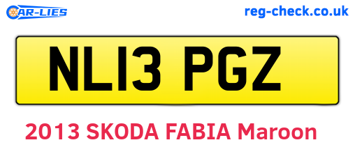 NL13PGZ are the vehicle registration plates.