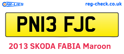 PN13FJC are the vehicle registration plates.