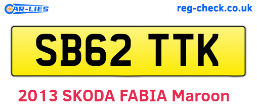 SB62TTK are the vehicle registration plates.
