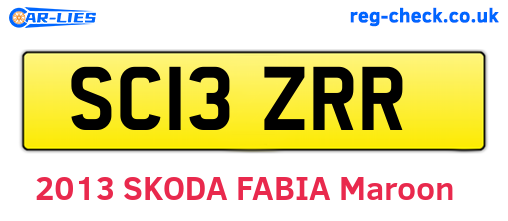 SC13ZRR are the vehicle registration plates.
