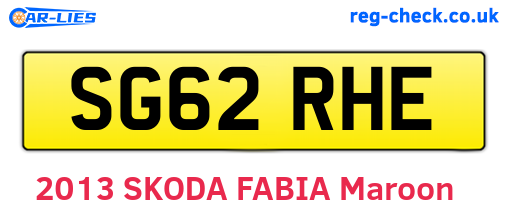 SG62RHE are the vehicle registration plates.