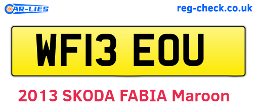 WF13EOU are the vehicle registration plates.
