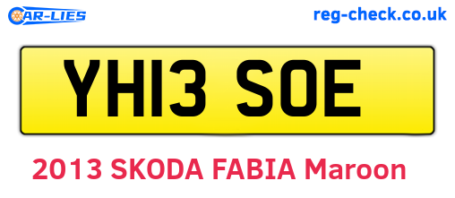 YH13SOE are the vehicle registration plates.