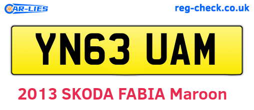 YN63UAM are the vehicle registration plates.