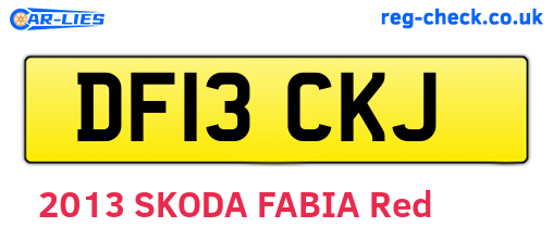 DF13CKJ are the vehicle registration plates.