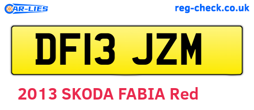 DF13JZM are the vehicle registration plates.