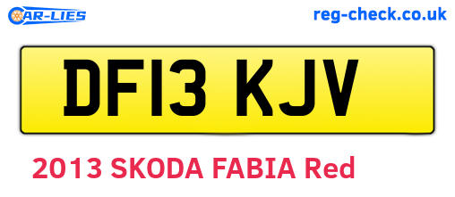 DF13KJV are the vehicle registration plates.