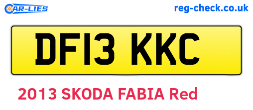 DF13KKC are the vehicle registration plates.