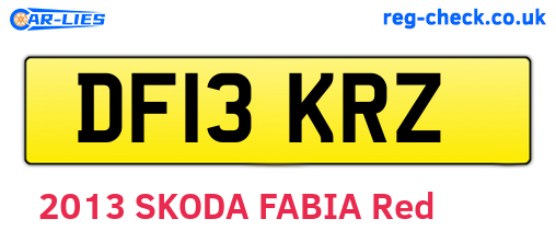 DF13KRZ are the vehicle registration plates.