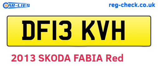 DF13KVH are the vehicle registration plates.