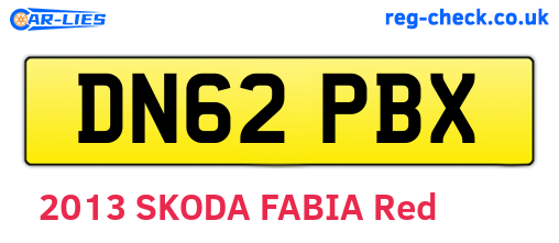 DN62PBX are the vehicle registration plates.