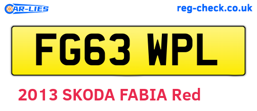FG63WPL are the vehicle registration plates.