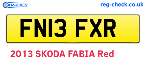 FN13FXR are the vehicle registration plates.