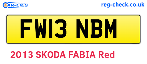 FW13NBM are the vehicle registration plates.