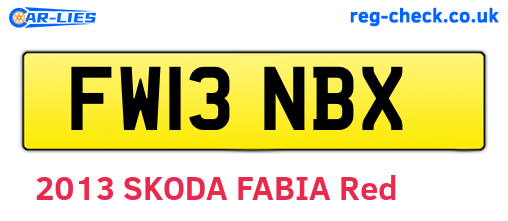 FW13NBX are the vehicle registration plates.