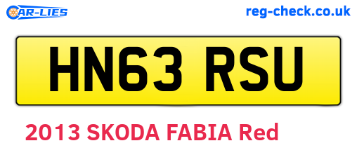 HN63RSU are the vehicle registration plates.
