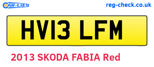 HV13LFM are the vehicle registration plates.