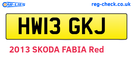 HW13GKJ are the vehicle registration plates.