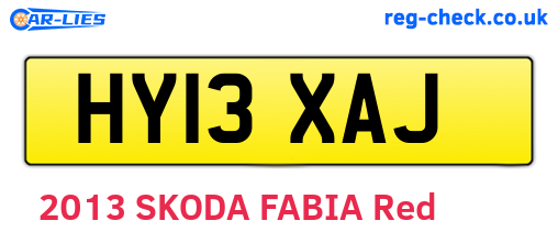 HY13XAJ are the vehicle registration plates.